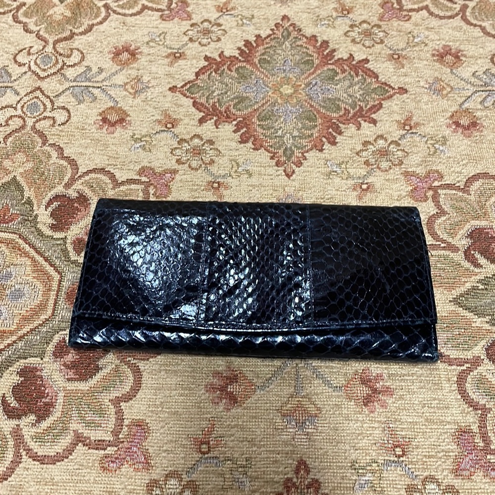 Vintage Nordstrom black eel skin wallet